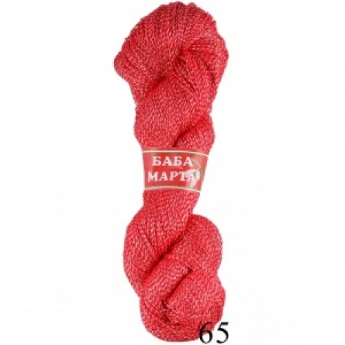 Пресукано бяло и червено пресукана прежда 