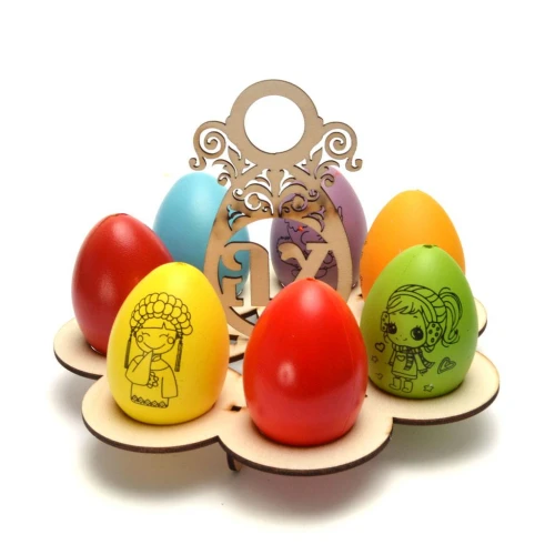 Великден дървена поставка за яйца