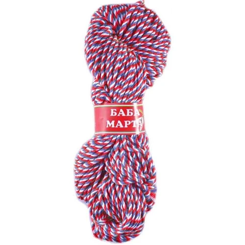 Пресукано бяло и червено прежда 