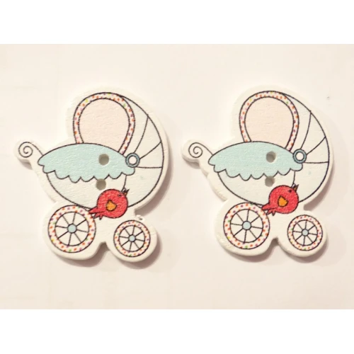 Цветни фигурки бебешка количка - копче