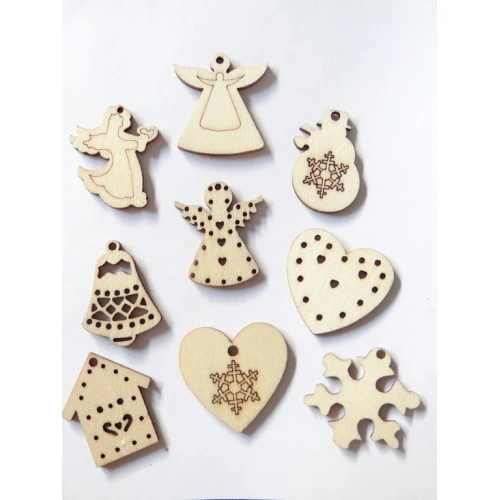 Коледни дървени Коледни фигурки