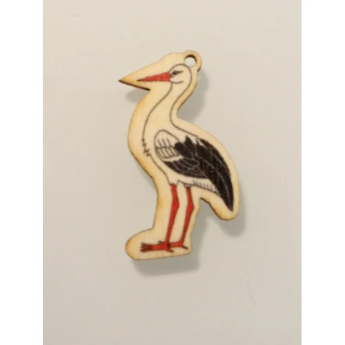 Цветни фигурки дървен щъркел