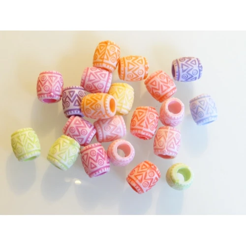 Многоцветни пластмасови мъниста - синьо око