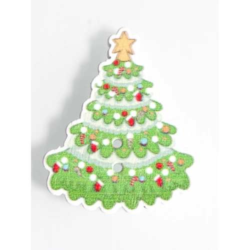 Коледни дървени копчета