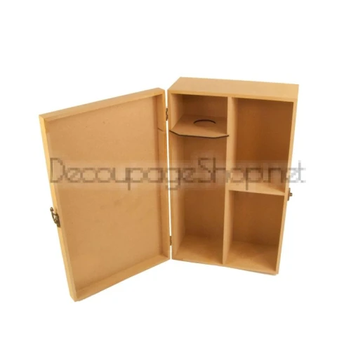 Предмети от mdf MDF кутия за вино и две чаши